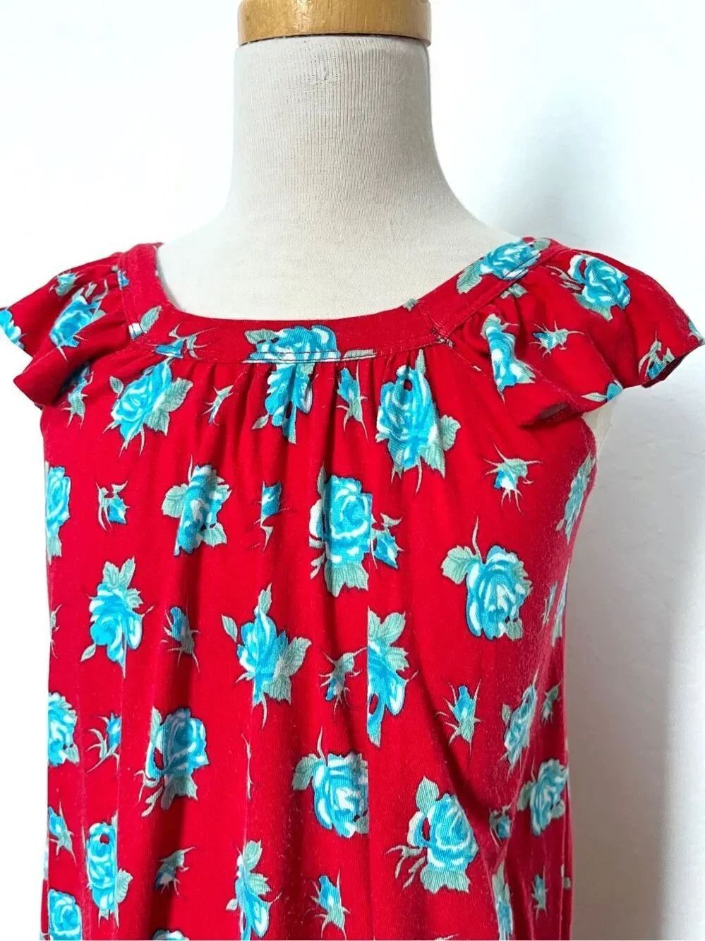 Petit Louie Floral Knit Flutter Sleeve Dress Girls Size 6-8 - Picture 4 of 6